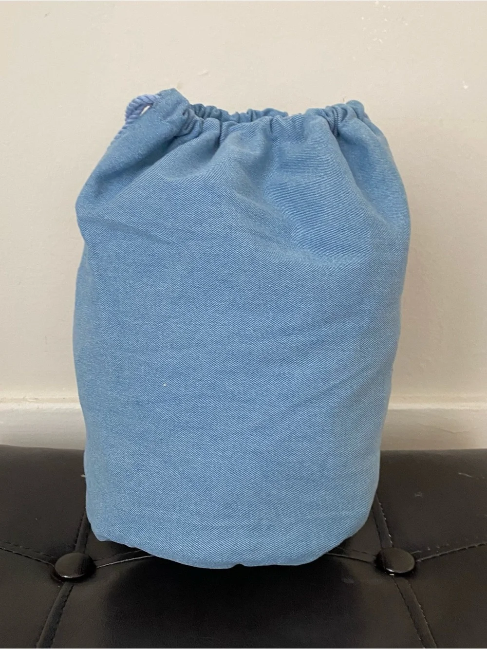 New Chanel Beauty GWP Light Blue Denim Drawstring Pouch Makeup Cosmetic Bag